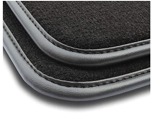 MOTOS Premium Velours-Fußmatten passend für Opel Corsa C 2000-2006 - Premium, Leder, Schwarz fußmatten Auto - Erleben Sie neuen Fahrkomfort mit einem Automatten Satz für Ihr Auto