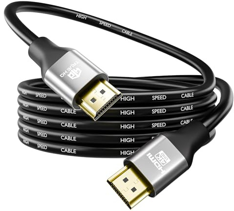 True HQ 4K HDMI Cable 5m, High Speed 18Gbps (HDMI 2.0), 4K@60Hz Ultra HD with HDR10, ARC, HDCP 2.2 and Ethernet – Lead for TV, Projector, Monitor, PS5, Xbox