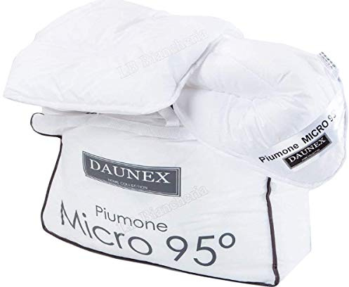 daunex Lintea Micro 95° Duo Piumino - Interno Sacco Sintetico 4 Stagioni Invernale-Estivo-Mezza Stagione in Poliestere Anallergico Lavabile a 95°C - Cm 155x200 Letto Singolo 1 Piazza