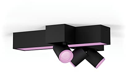 Philips Hue White & Color Ambiance Centris 3 flg. Spotleuchte schwarz 2170lm, dimmbar, 16 Mio. Farben, steuerbar via App, kompatibel mit Amazon Alexa (Echo, Echo Dot)