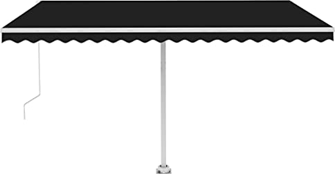 vidaXL Gelenkarmmarkise Einziehbar mit LED Markise Sonnenmarkise Balkonmarkise Sonnenschutz Standmarkise Terrasse Garten 450x300cm Anthrazit
