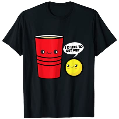 Lustiger Bierpong Becher Spruch Trinkspiel Party T-Shirt