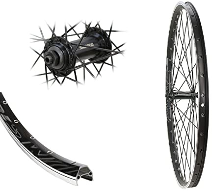 Vorderrad 26 MTB DMS19 Shimano Nabe TX500 Schnellspanner Laufrad Hohlkammer schwarz geöst 19-559