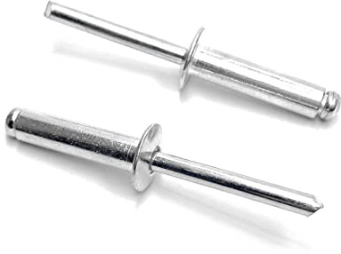 ISPINNER 100 Stück 6,4 x 2,5 cm Aluminium-Blindnieten, 6,4 x 25 mm Pop-Nieten, 100 Stück (Silber)