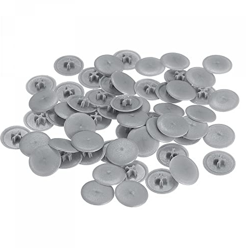 sourcing map Screw Cap Covers, 80pcs 16.7x4.3mm Plastic Screw Decoration Cover for Phillips Cam Fitting Nut Self-Tapping Screw, Dark Gray