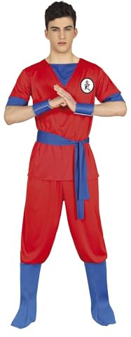 Fiestas Guirca Ninja Manga-stil kostymer - japansk tonåring krigare outfit med röd och blå karatekostym för tonårspojke 14–16 år gammal