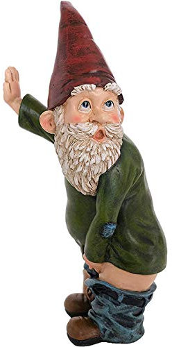 FIYSON Garden Gnomes Ornaments Waterproof Resin Funny Garden Gnome Statue Rude Garden Gnome Outdoor Decoration for Yard Lawn Porch Ornaments Indoor or Outdoor Decorations Housewarming Garden Gift
