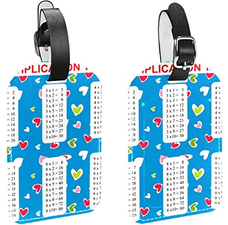 Gepäckanhänger, 2 Stück, mehrere Tische, Herz, Blau, PU-Leder, Gepäckanhänger, Sichtschutz