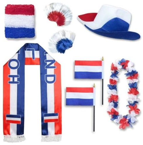 Sonia Originelli Fan-Set Niederlande Fan-Set 1 XXXL Irokese - Niederländische Fanartikel EM WM Fußball Party Karneval