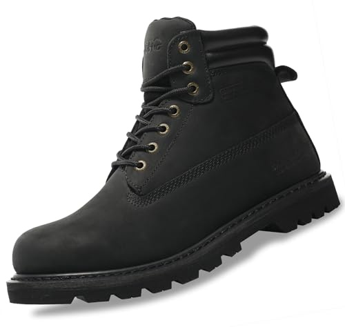 SAFETY LOONG Soft Toe Mens Work Boots Water Resistant Workboots Black 12