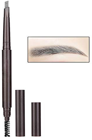 Crayon à Sourcils de Précision de Maquillage Professionnel, Crayon à Sourcils à Double extrémité avec Pinceau Spoolie, Crayons à Sourcils de Maquillage, Stylo à Sourcils (4# gris)