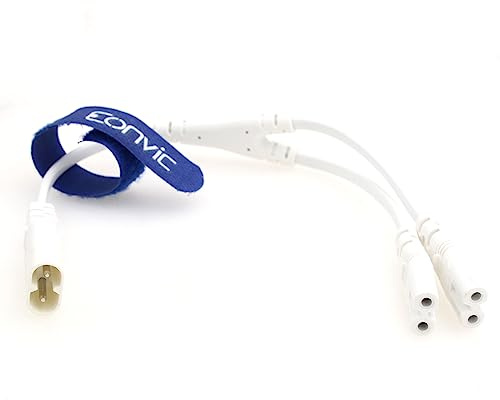 Eonvic IEC320 C8 macho a 2X C7 hembra Y divisor AC Cable de alimentación 125V 10A 1 en 2 salidas AC convertidor polarizado cable de alimentación para monitor de TV LED ángulo arriba abajo 30CM