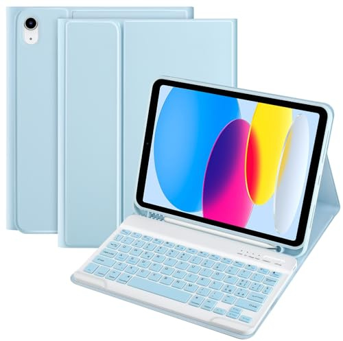 TQQ Cover iPad 10 Generazione con Tastiera/(A16) 11 Generation (11/10.9 pollici, 2025/2022), Italiano QWERTY Layout, Tastiera Bluetooth Staccabile Compatibile con iPad 11/10