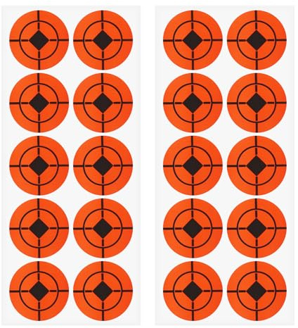 ECSiNG 250 Stück 5cm Selbstklebende Runde Aufkleber Zielscheiben Zielklötze Papieraufkleber für Schie?übungen Bogenschießen Sportschießen Etikettenpapier Orange