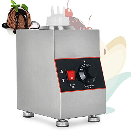 NaMaSyo 220V Saucenwärmer Edelstahl Elektrischer Schokoladenwärmer Saucenspender Soßenwärmer 30°C - 85°C Einstellbar mit Quetschflasche 650ml