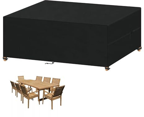 VANSHEIM Gartenmöbel Abdeckung Wasserdicht Schutzhülle Gartenmöbel Abdeckplane Gartenmöbel Winddicht 420D Oxford Gartentisch Abdeckung Für Gartenmöbel, Gartenlounge Abdeckhaube 240x120x75cm