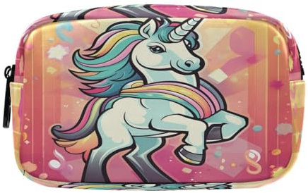 Rosa Süßes Einhorn Federmäppchen Federtaschen Mäppchen Große Kapazität Schlamperbox Kosmetik Make-up Tasche für Jungen Mädchen Schule Schüler