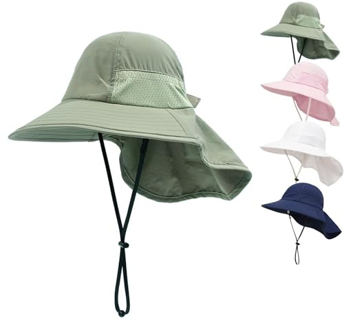 YANWANG Sombrero de Sol de Verano para bebés, protección UPF 50+ Ajustable Sombreros de Playa de ala Ancha para niños, niñas y niños