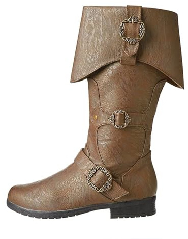 Cachorro Mittelalterliche Wikinger-PU-Lederstiefel, Vintage-Piraten-Renaissance-Schuhe für den täglichen Gebrauch, Cosplay-Kostüm-Zubehör, Outdoor-Motorradbekleidung,Gelb,40