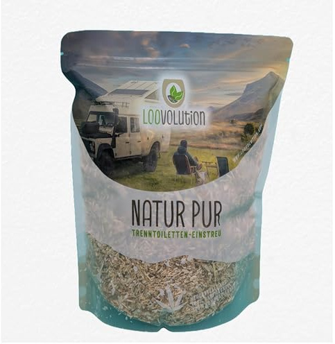 Loovolution Hanfeinstreu Natur für Toiletten, 400 g | Kompostierbare, staubfreie Einstreu für Trenntoiletten, Trockentrenntoiletten und Campingtoiletten.