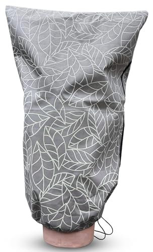 Lot de 2 Housse Hivernage 80x120 CM | Marron Sac de Protection pour Plantes Exterieur Contre Le Froid et Le Gel | Avec Cordon de Serrage et Zipper Voile d'hivernage | Pour Arbres, Plantes et Arbustes