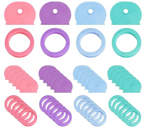 40 Stück Schlüsselhüllen, Schlüsselidentifikationshüllen, Kunststoff-Schlüsselhüllen, Bunte Schlüsselhüllen, Schlüsselzubehör