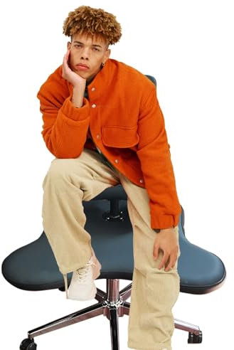 Kniestuhl Ergonomischer Ergonomischer mobiler Schreibtischstuhl mit gekreuzten Beinen, Büro-Meditationsstuhl mit Rückenlehne, höhenverstellbarer Stuhl zum Sitzen im Schneidersitz, drehbares