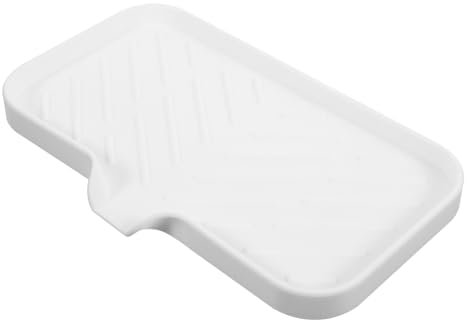 BAZEITFLOW Porte-éponges Silicone Salle De Bain Douche Plateau De Salle De Bain Auto-drainant pour Lavabo