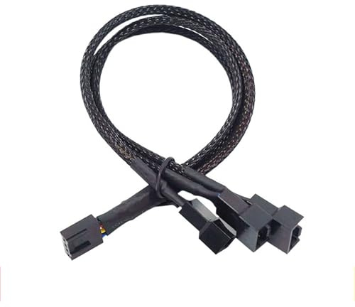 Leloco 24AWG 4-Pin PWM Splitter Fan Cable - Cable de distribución Rgb para 4 ventiladores, ventiladores, PWM compartir, conector multiventilador, cable de extensión, divisor, cable en Y, divisor Argb