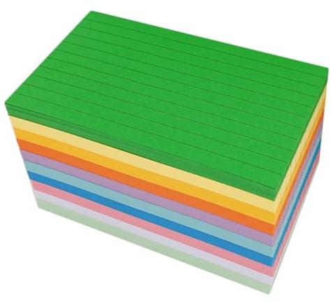 LAPYAPPE Multifunktionale Farbige Karteikarten 500 Blatt 10 Farben 110g Papier Kompakte Blankokarten Zum Beschreiben Tragbare Notizkarten Für Büro Schule Und Alltag