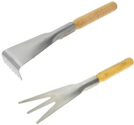 JOINPAYA 2pezzi Vanghe Da Giardinaggio in Acciaio Inossidabile Per Piantare Ortaggi e Attrezzi Da Leggeri Manico in Legno Ergonomico