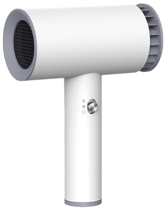 Secador de pelo inalámbrico, portátil, recargable con carga USB, con aire frío y caliente, con batería para viajes, camping, escuela, dormitorio, color blanco