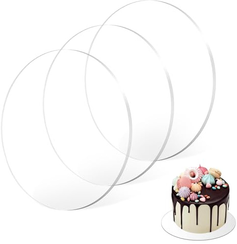 Tortenboden, 3 Stück Tortenteller Runde Acryl-Kuchenplatte Cake Board 30cm Tortenunterlage Transparent Bruchsicher Vielseitig für Diy-Bastelprojekte Schilder