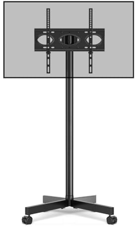 Support TV Mobile À roulettes - Support TV Portable Au Sol, Inclinaison Réglable en Hauteur pour Téléviseurs LCD LED Plats/Incurvés De 23 À 55 Pouces, Dimension