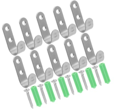 DECORNIJIA 10 Sets Heavy Duty Metal Cover Hooks for Trailer Tarps and Garage Storage Wall-Mounted Screw Hooks with Robust Design for Garden Hangers and Versatile Hanging