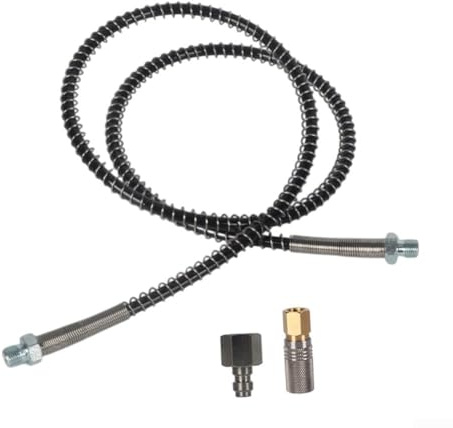Manguera de alta presión de 63 MPa, accesorios de compresor de aire de acero inoxidable M10x1, para bomba de mano y bomba de aire, con manguera de aire resistente de 100 cm de longitud