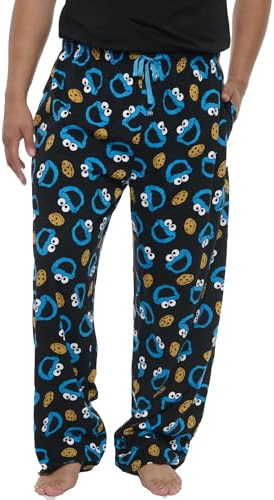 Sesame Street Mens Cookie Monster Lounge Pants Pajama (Cookie Monster, Large)