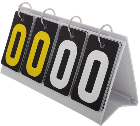 DIYEAH Tableau de Score à Rabat en Plastique Petit Format pour Tennis de Table et Billard, Compteur de Score à Bascule Facile à Utiliser Pendant Les Matchs