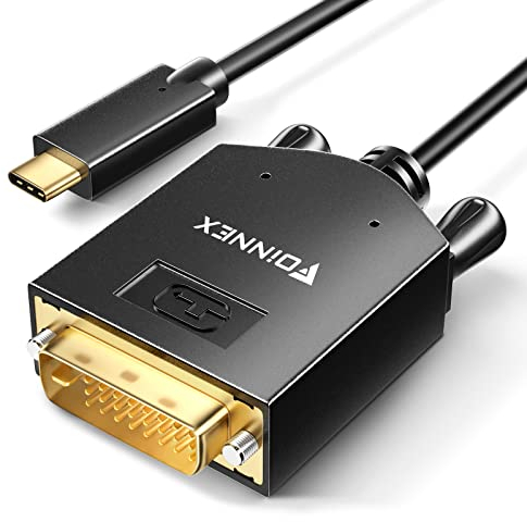FOINNEX USB C auf DVI Kabel 4K@30Hz, USB 3.1 Typ-C zu DVI-D Kabel, Thunderbolt 3 to DVI (24+1) Cable für MacBook Pro, Samsung Galaxy, Surface Book, Dell, HP Spectre x360, Surface Pro, 1M/3.3FT