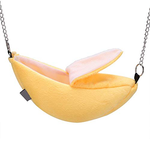 Banane Hamster Bett Hängematte Hängen Etagenbett Haus Kleintier Haustier Haus Spielzeug Schlaf Nest für Kleintier Haustier(gelb)