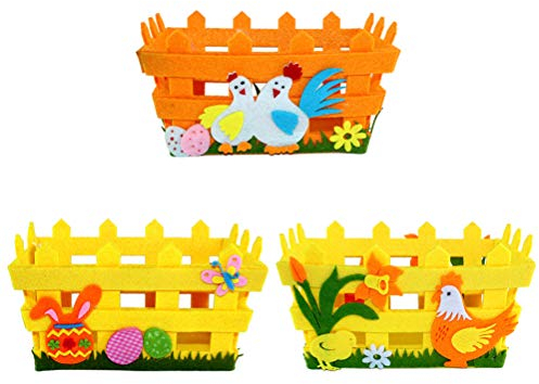 Amosfun Platz Ostern Korb Osterkorb Filzkorb Eierkorb Geschenkkorb Aufbewahrungskorb Körbchen für Osterdeko Tischdeko Frühlingsdeko (Zufällig)