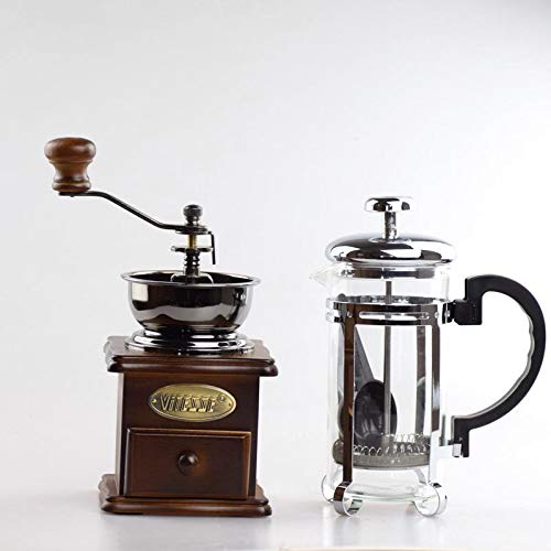 Máquina de café de prensa francesa para cafetera de té y granos de café, de acero inoxidable, 4 filtros, taza de viaje, 800 ml
