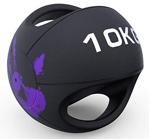 HUA Medizinbälle Fitness Medizin Ball, Mit Doppeltem Griff Gummikugel, Hauptgymnastik Krafttraining Bouncy Ball, 3kg, 4kg, 5kg, 6kg, 7 Kg, 8 Kg, 9 Kg, 10 Kg, 12 Kg (Size : 10kg/22lb)