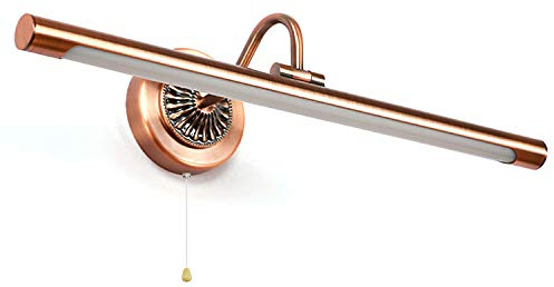 ACMHNC LED Spiegelleuchte Badezimmer Mit Schalter, Vintage Bad Spiegellampe Schminktisch Spiegel Schminklicht Make-Up Light 4000K,240 ° Drehbar Badlampe, IP44 Wandleuchte Innen Retro,Red bronze/65cm