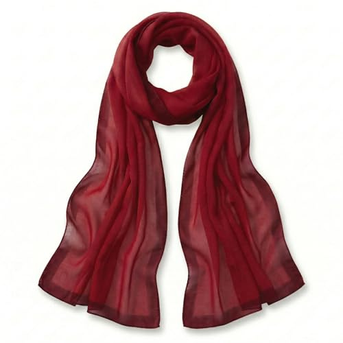 TigerTie Damen Chiffon Schal Halstuch – Luftig und angenehm zu tragen – 160 x 36 cm, einfarbig unicolor