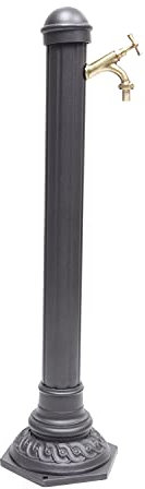 Fontana a Colonna Mod.Pandora in Ghisa e Alluminio per Casa Giardino e Rubinetto in Ottone Finitura a Scelta (BRUNITO)