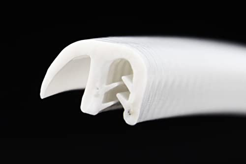 SMI-Dichtungsprofil DF10-SIL für 1-4mm Silikon mit Drahteinlage Weiß selbstklemmend ohne Kleber - Kantenschutz mit Fahne seitlich Dichtung, Kantenschutzdichtprofil für Auto, Kofferraum (3 m)