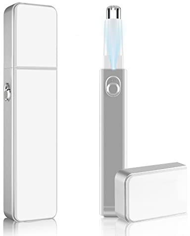 ACWOO Cortapelos Nariz y Orejas, Recortador Pelos Nariz Profesional con Cabezal de Corte Rotativo, Nose Trimmer con Hoja de Doble Filo sin Dolor, Cortador Pelos Nariz Cejas Barba Vello Facial (Blanco)