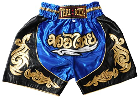 Generico Taglia M Pantaloncini da Boxe Muay Thai per Bambini, Pantaloni Corti MMA Kickboxing per Ragazzi e Ragazze Adolescenti, Allenamento Sportivo Junior, Palestra Fitness.