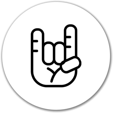 Huuraa Aufkleber Pommesgabel Hand Geschenk | Dekoaufkleber 10cm rund Sticker Geschenkidee Dekoausticker